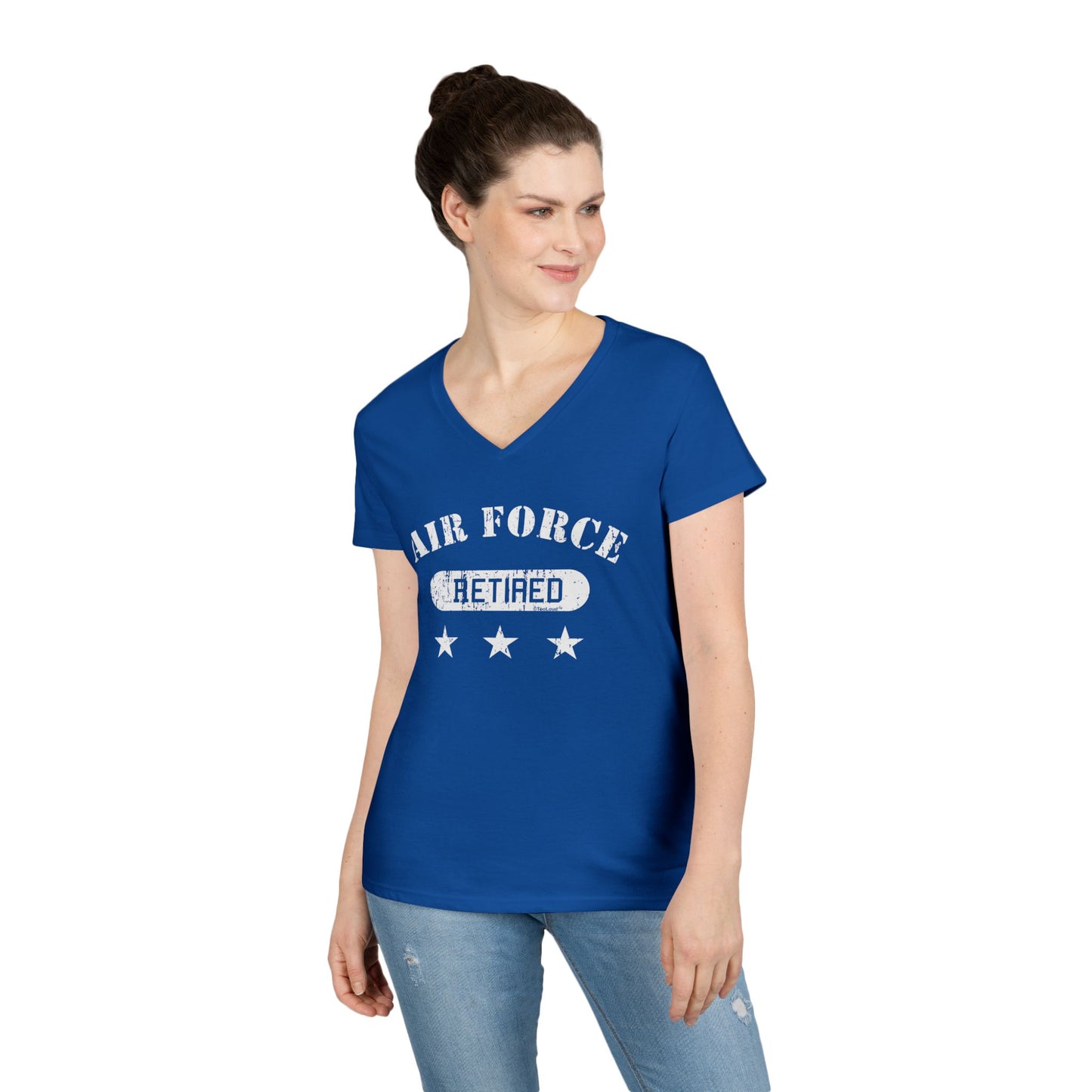 Retired Air Force Women's V-Neck Dark T-Shirt by TOOLOUD