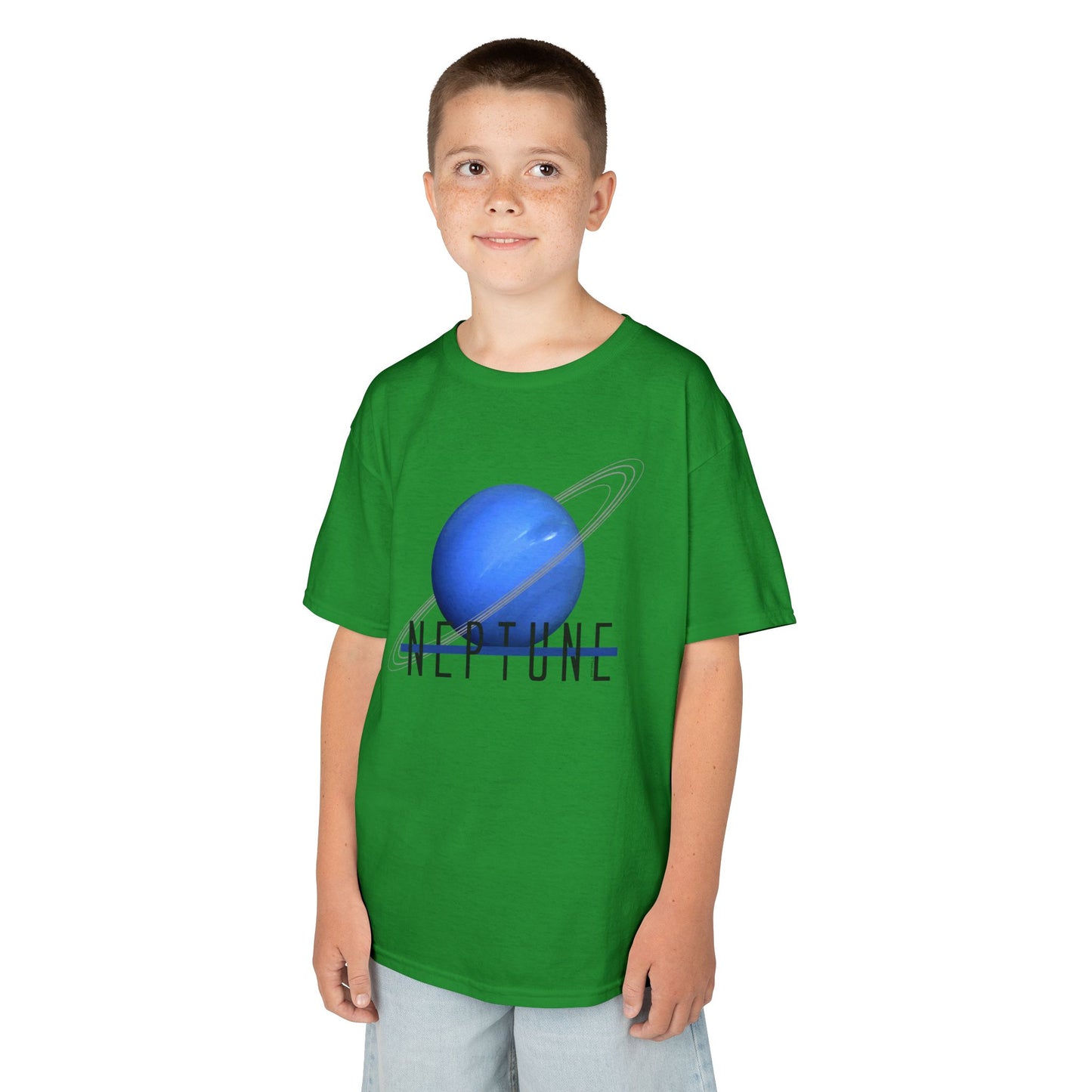 Planet Neptune Text Children's T-Shirt by TOOLOUD