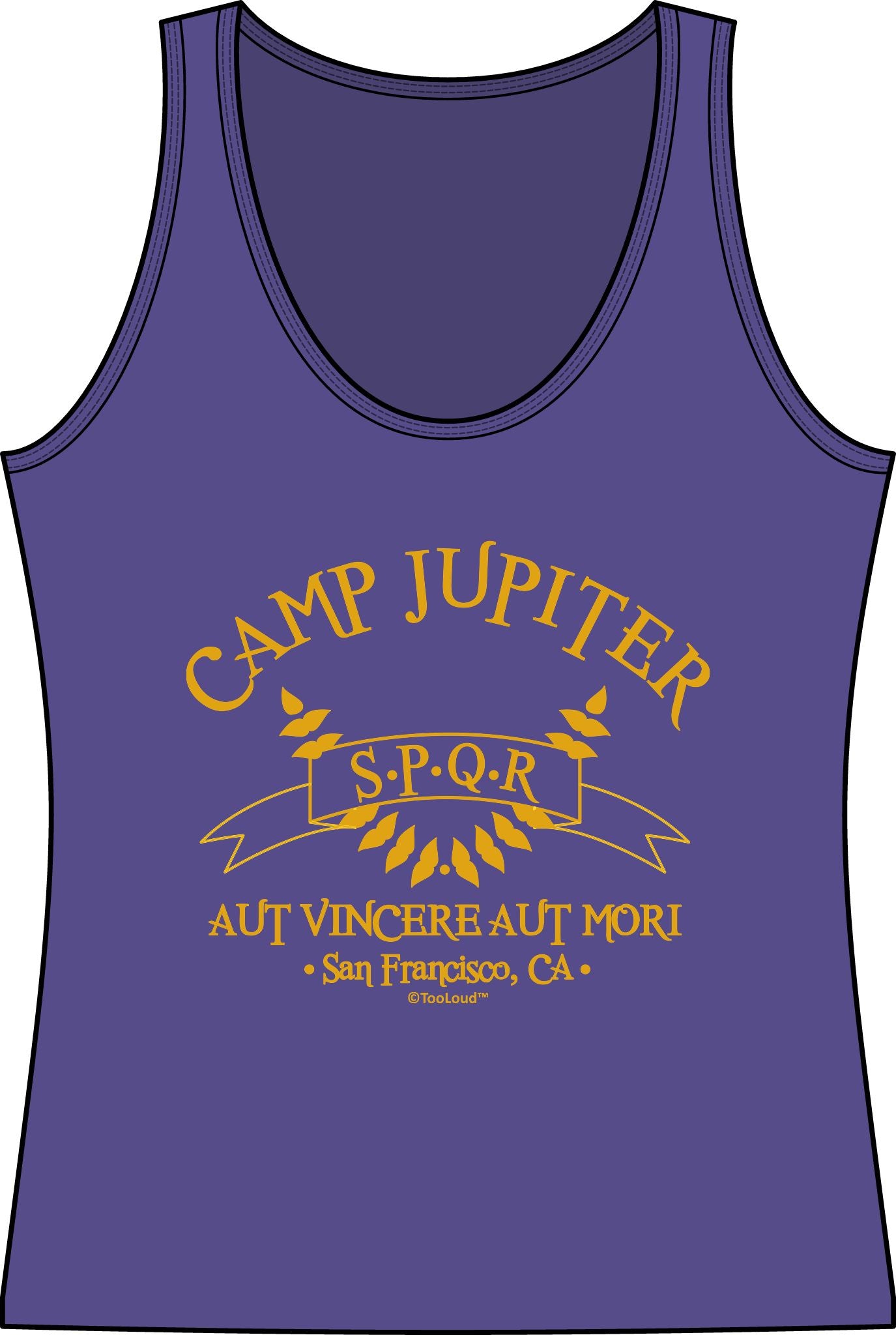 Camp Jupiter – SPQR Banner – Gold Women's Tank Top by TOOLOUD