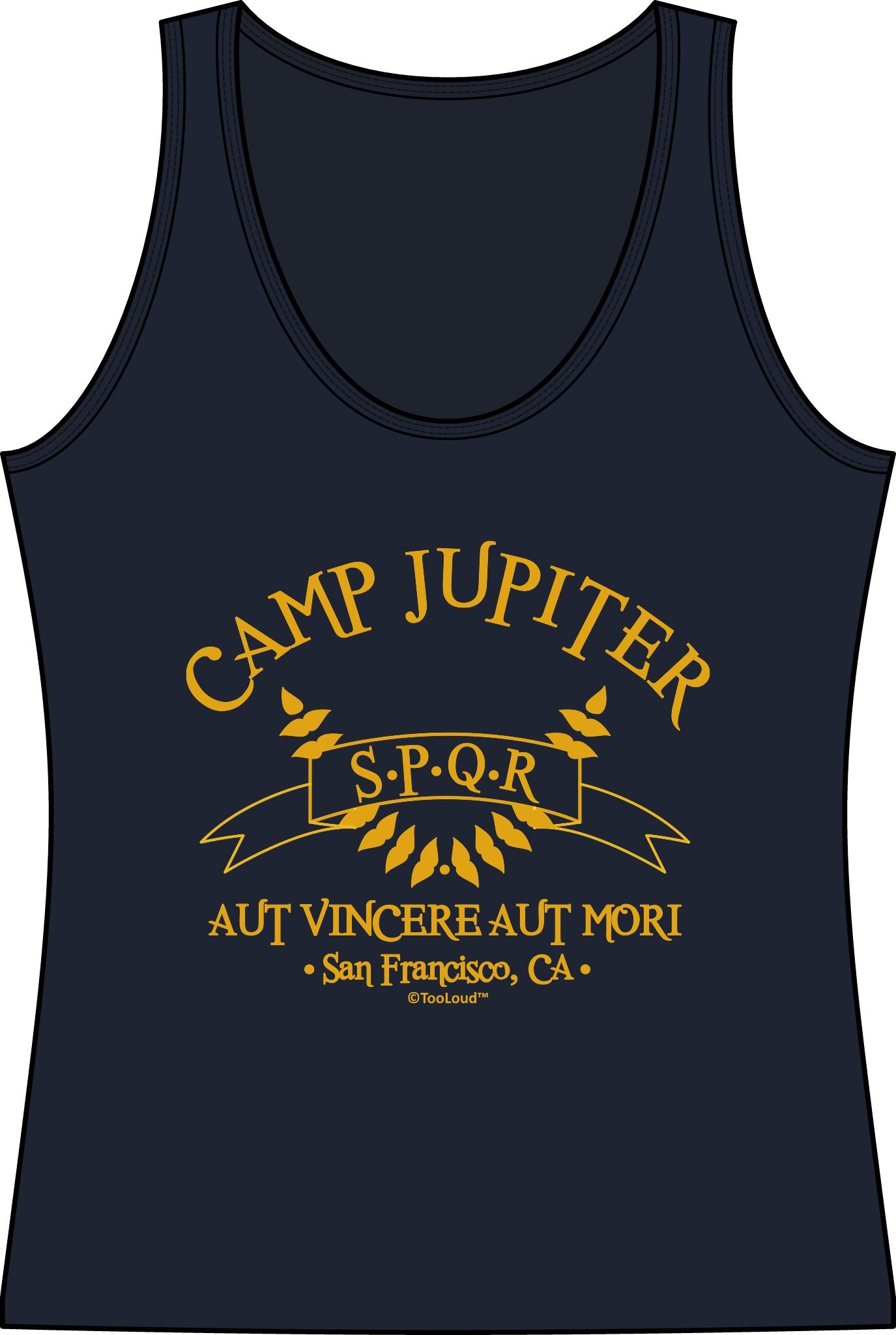 Camp Jupiter – SPQR Banner – Gold Women's Tank Top by TOOLOUD