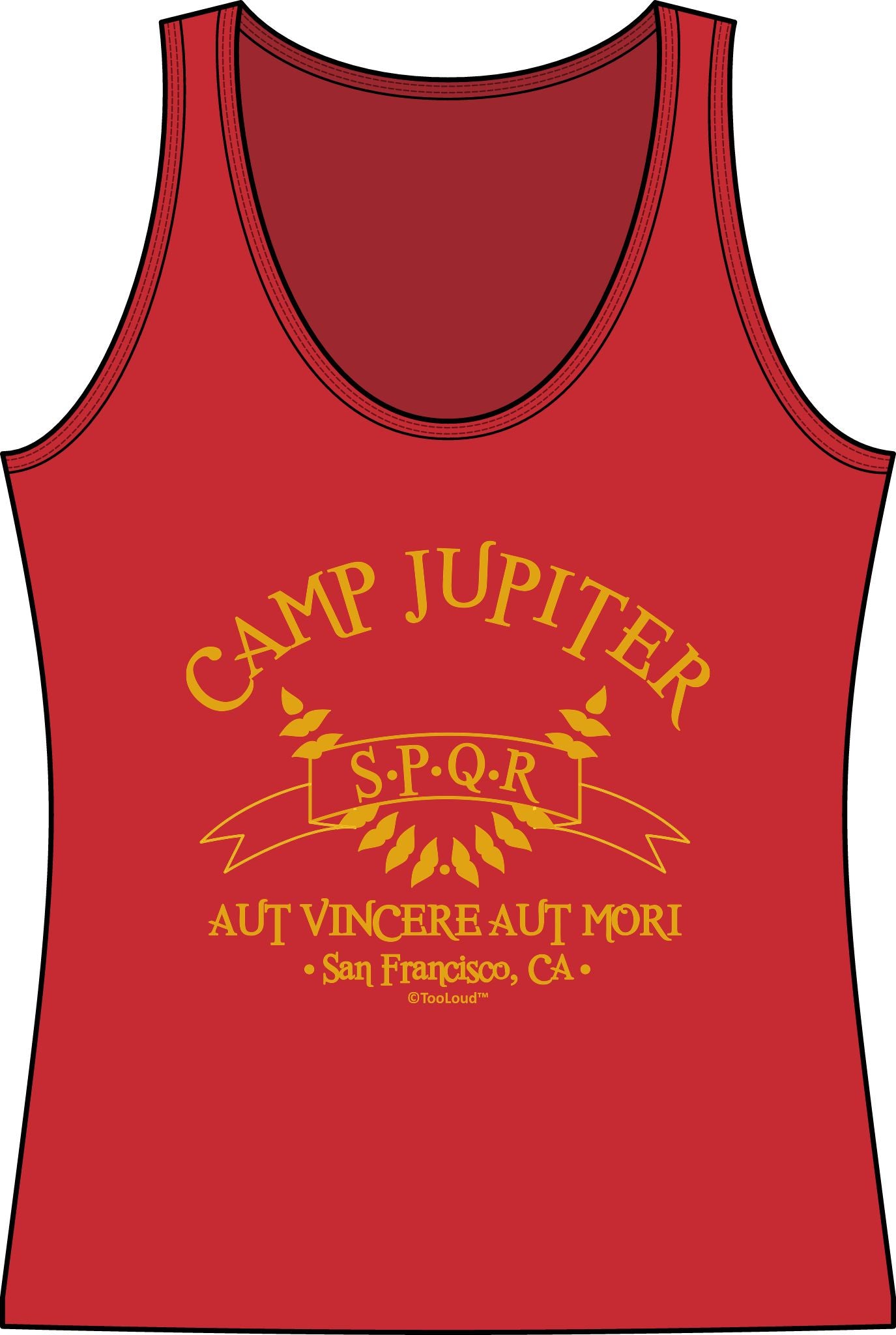 Camp Jupiter – SPQR Banner – Gold Women's Tank Top by TOOLOUD