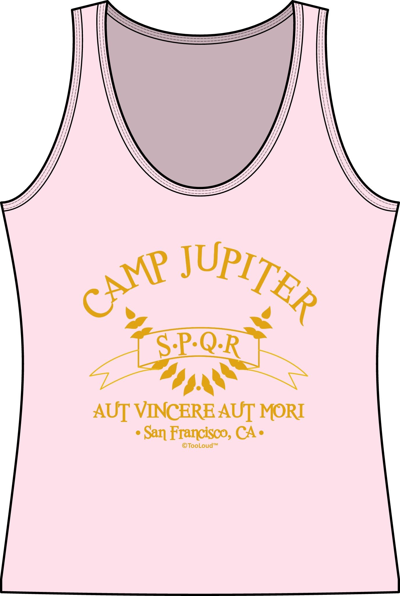 Camp Jupiter – SPQR Banner – Gold Women's Tank Top by TOOLOUD