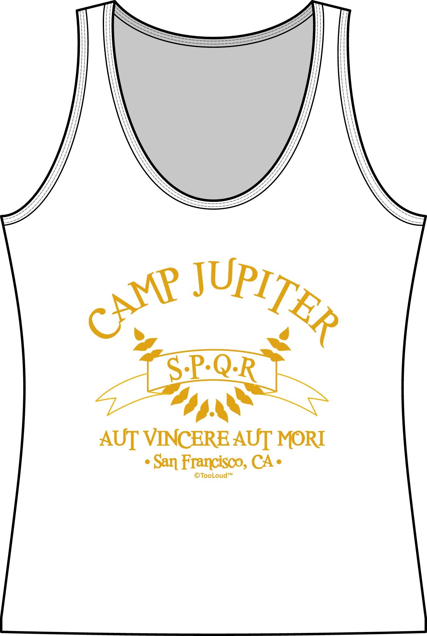 Camp Jupiter – SPQR Banner – Gold Women's Tank Top by TOOLOUD