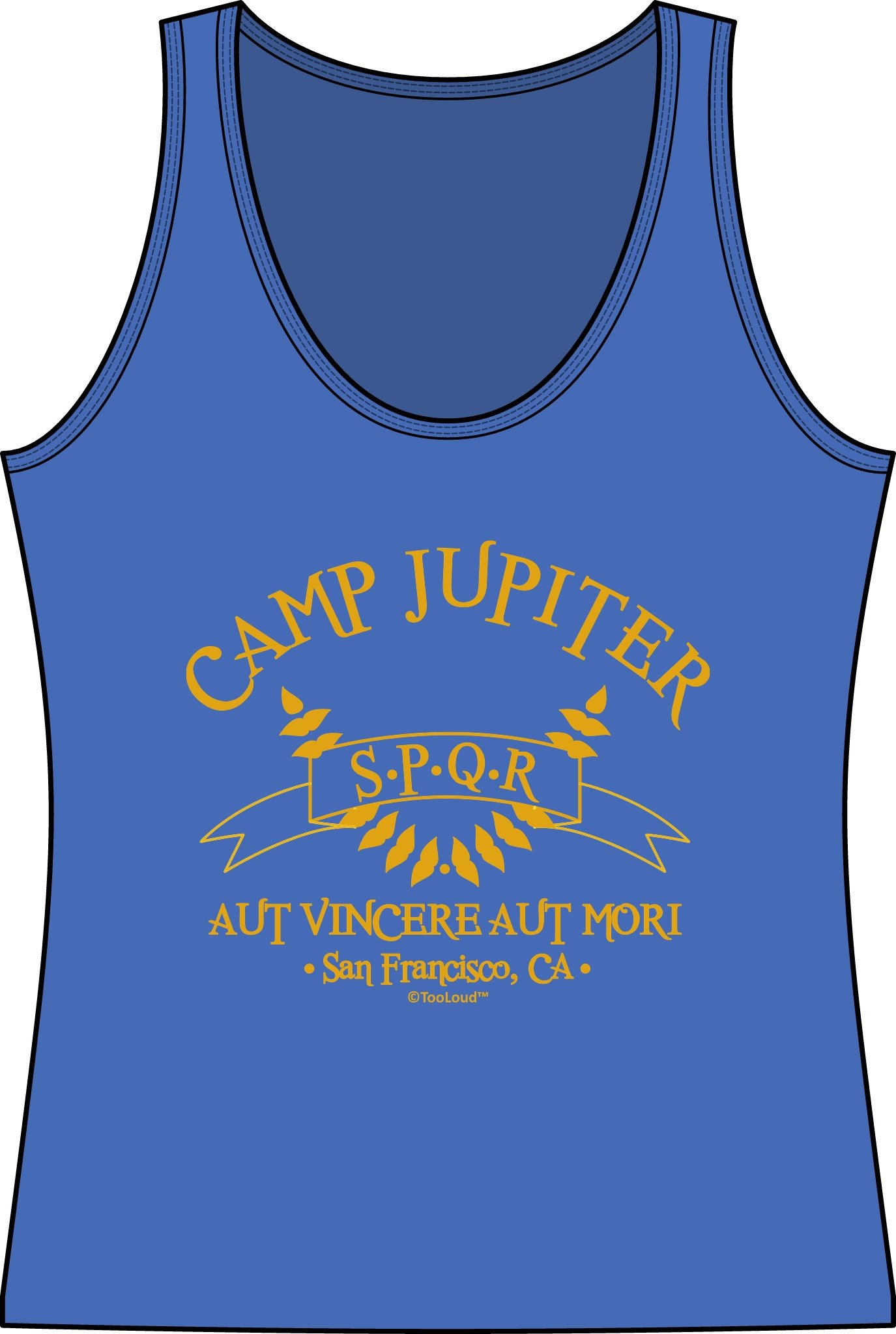 Camp Jupiter – SPQR Banner – Gold Women's Tank Top by TOOLOUD