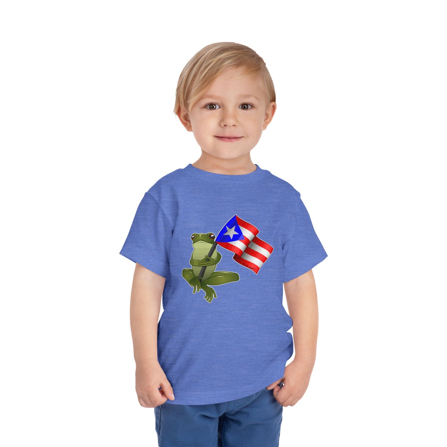 Coquí Holding Flag Toddler T-Shirt by TOOLOUD