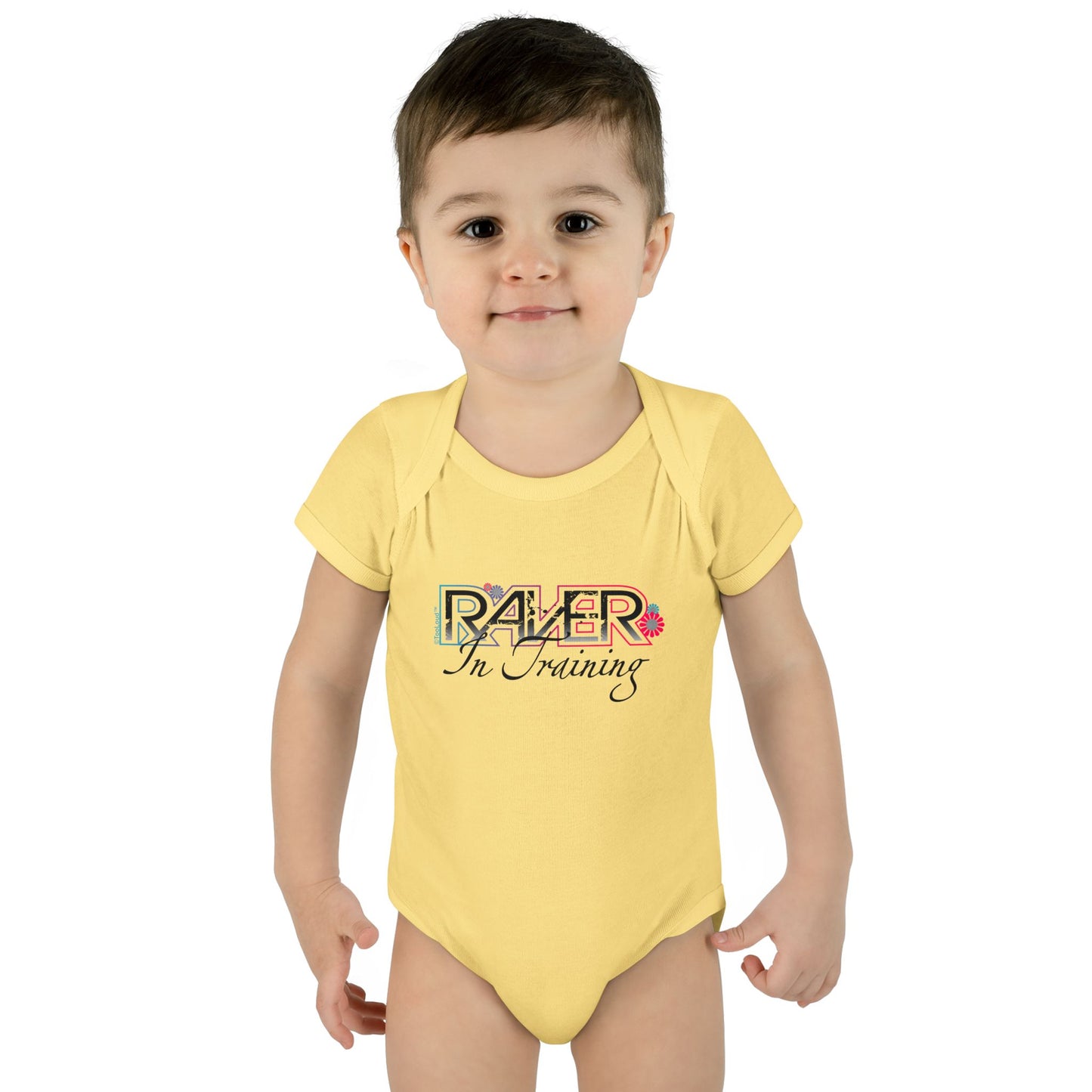 Matching Raver – In Training Baby Romper Bodysuit by TOOLOUD