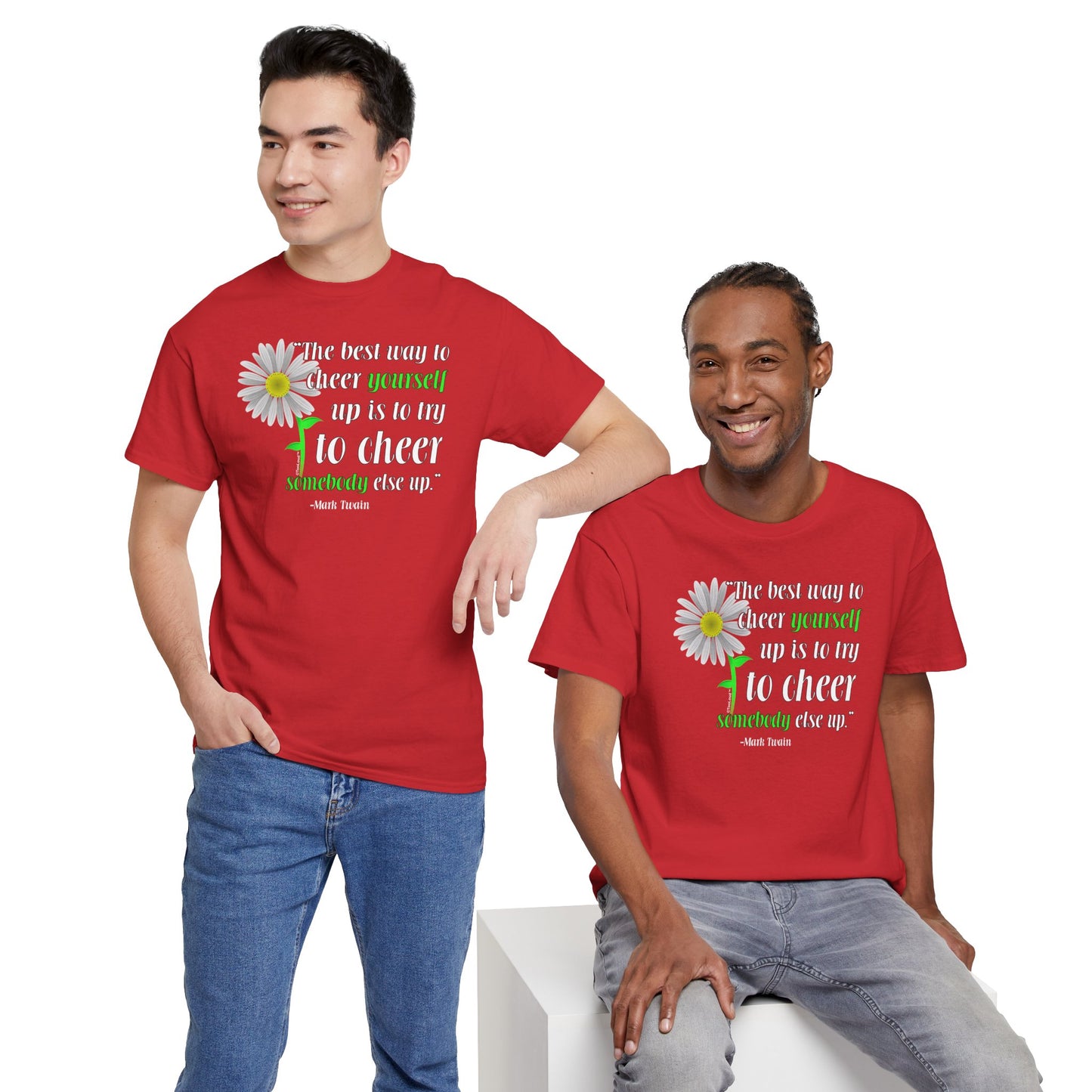 Cheer Yourself Up Mark Twain Adult Unisex T-Shirt by TOOLOUD