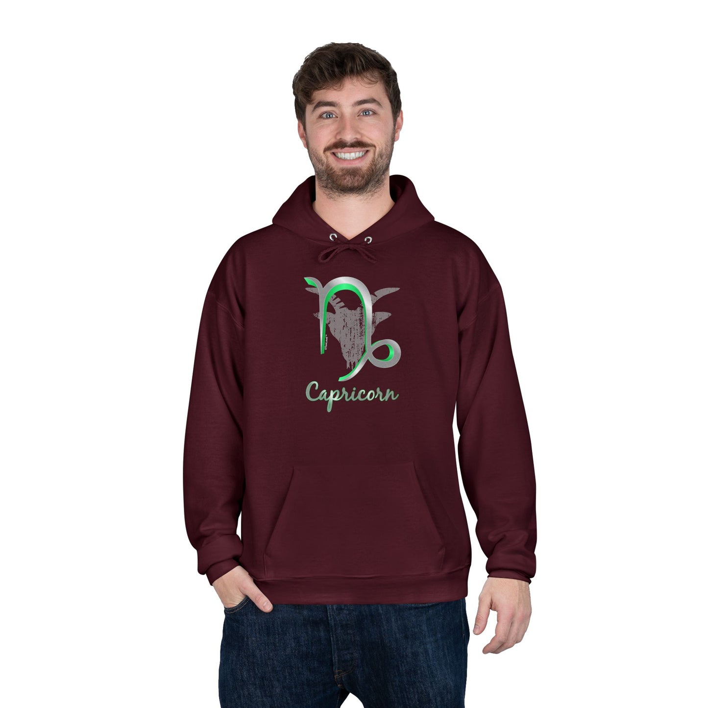 Capricorn Symbol Dark Pullover Hoodie Sweatshirt by TOOLOUD™