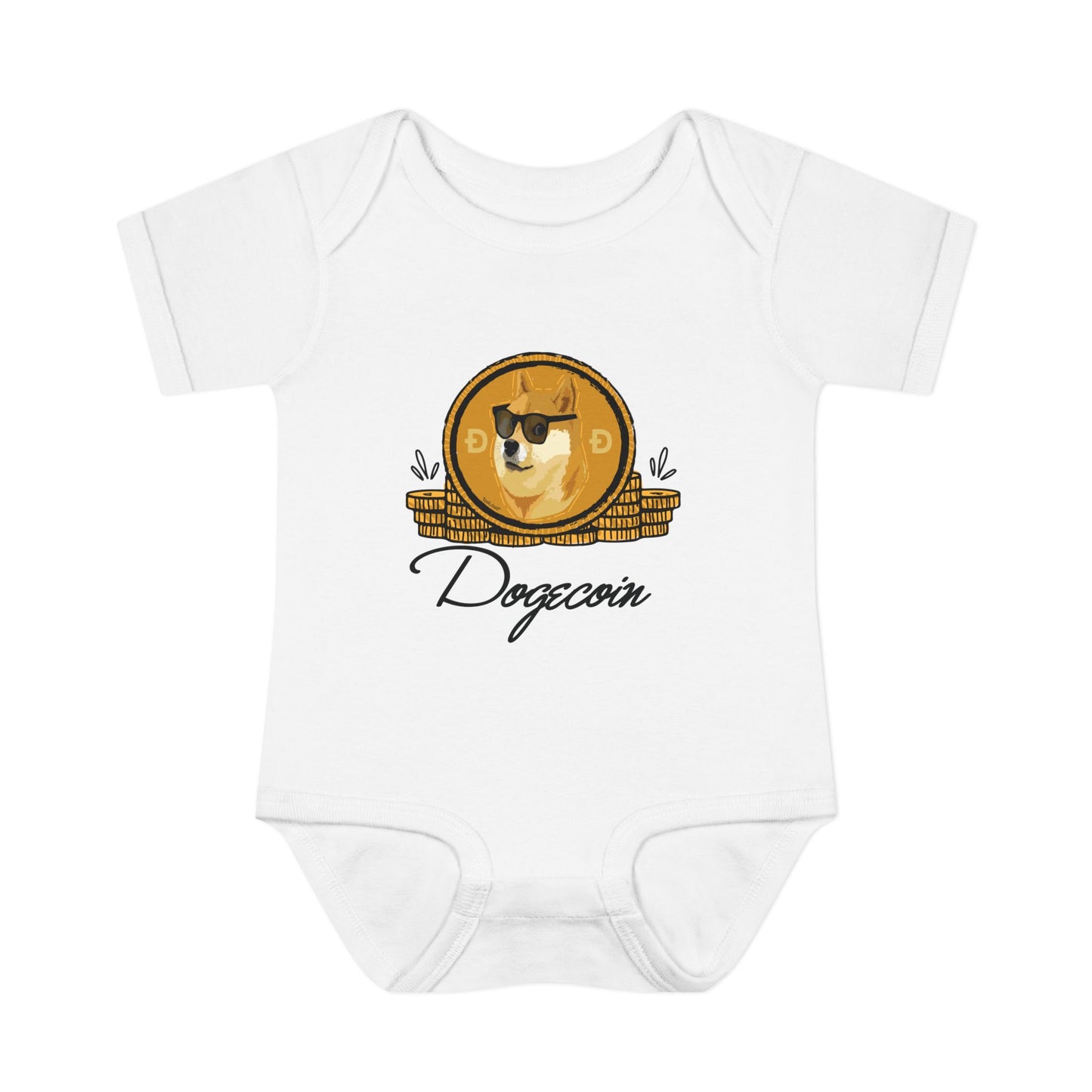 Doge Coins Baby Romper Bodysuit by TOOLOUD