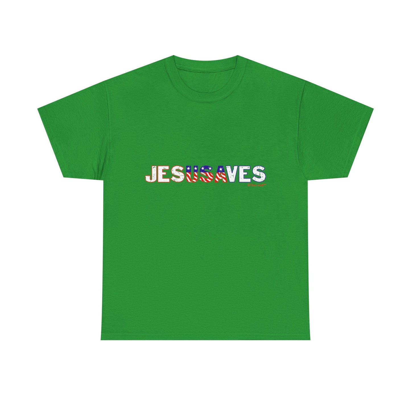 JesUSAves - Jesus Saves USA Design Adult Dark T-Shirt by TOOLOUD