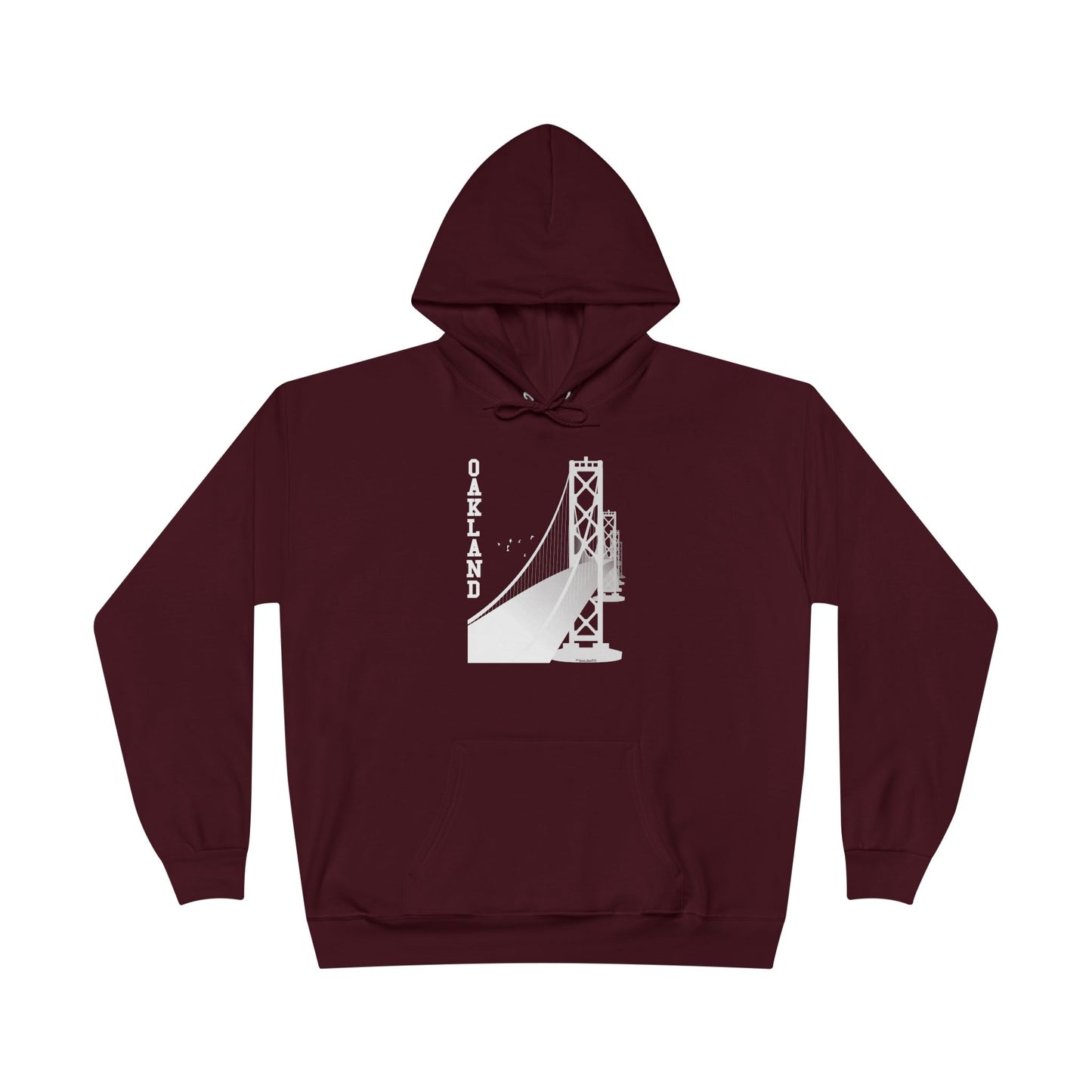 Oakland Text Bay Bridge Dark Pullover Hoodie Sweatshirt by TOOLOUD
