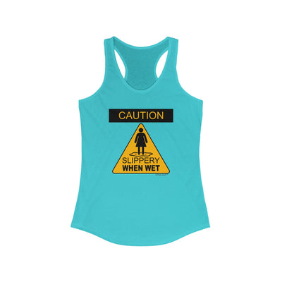 Slippery When Wet Women's Petite Racerback Tank Top by TOOLOUD