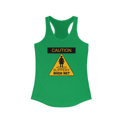 Slippery When Wet Women's Petite Racerback Tank Top by TOOLOUD