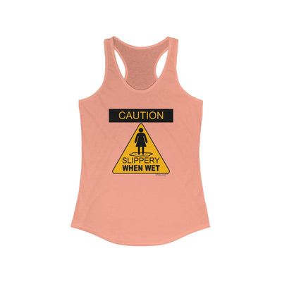 Slippery When Wet Women's Petite Racerback Tank Top by TOOLOUD