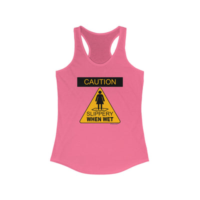 Slippery When Wet Women's Petite Racerback Tank Top by TOOLOUD