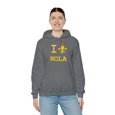 TooLoud I Love NOLA Fleur de Lis Unisex Hoodie Sweatshirt