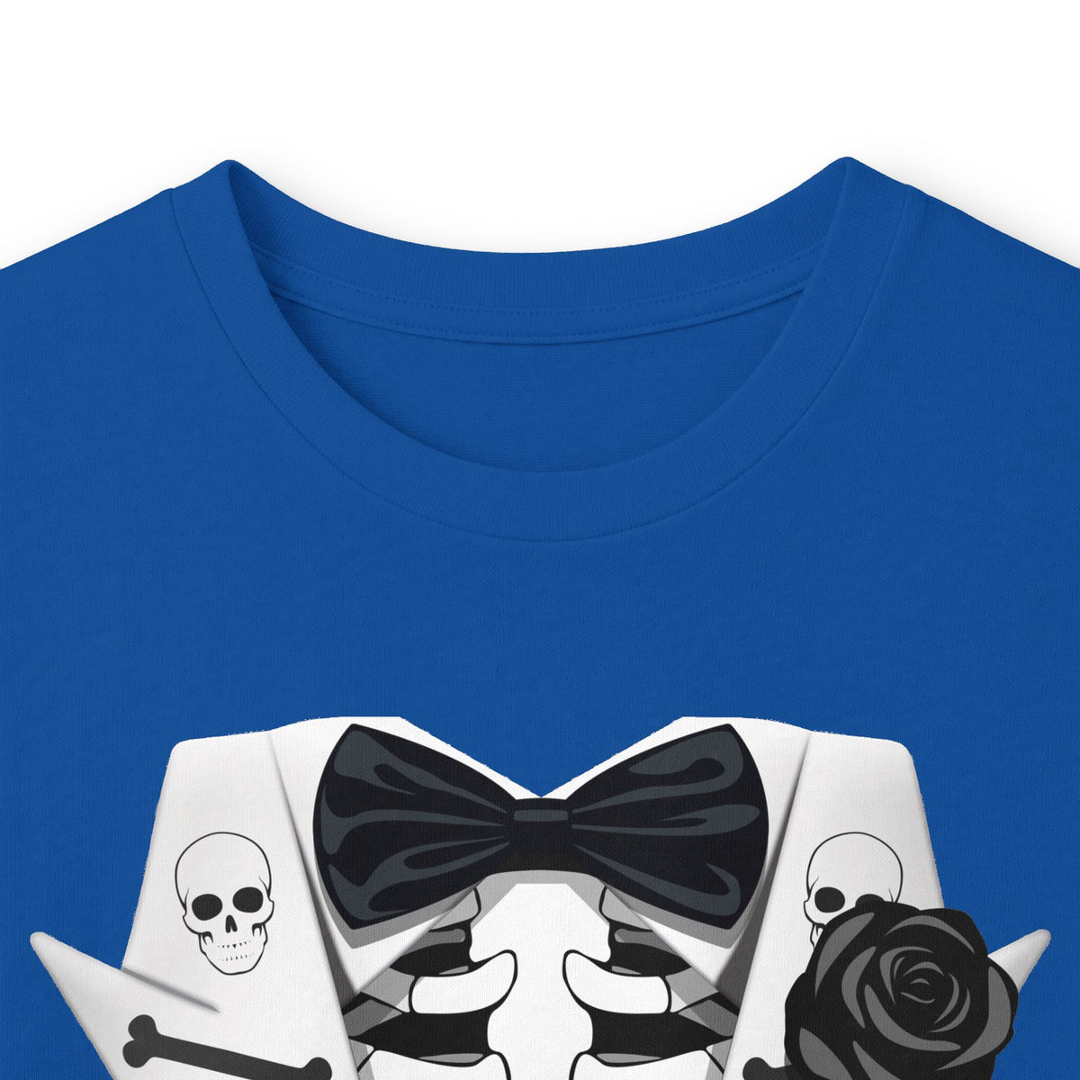 Skeleton Tuxedo Halloween Adult Long Sleeve Dark T-Shirt by TOOLOUD