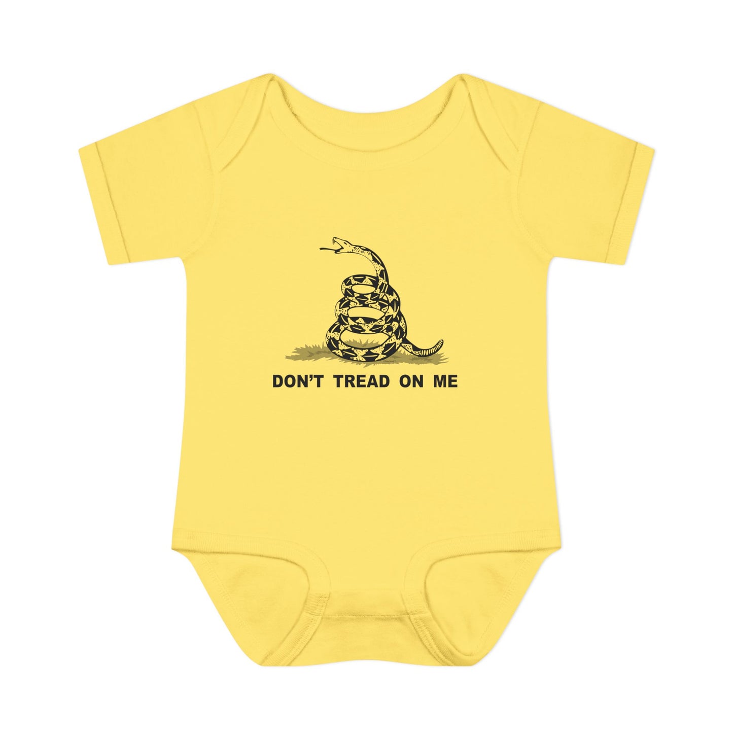 Subdued Don't Tread On Me Gadsden Flag Rattlesnake Infant One Piece Bodysuit by TOOLOUD