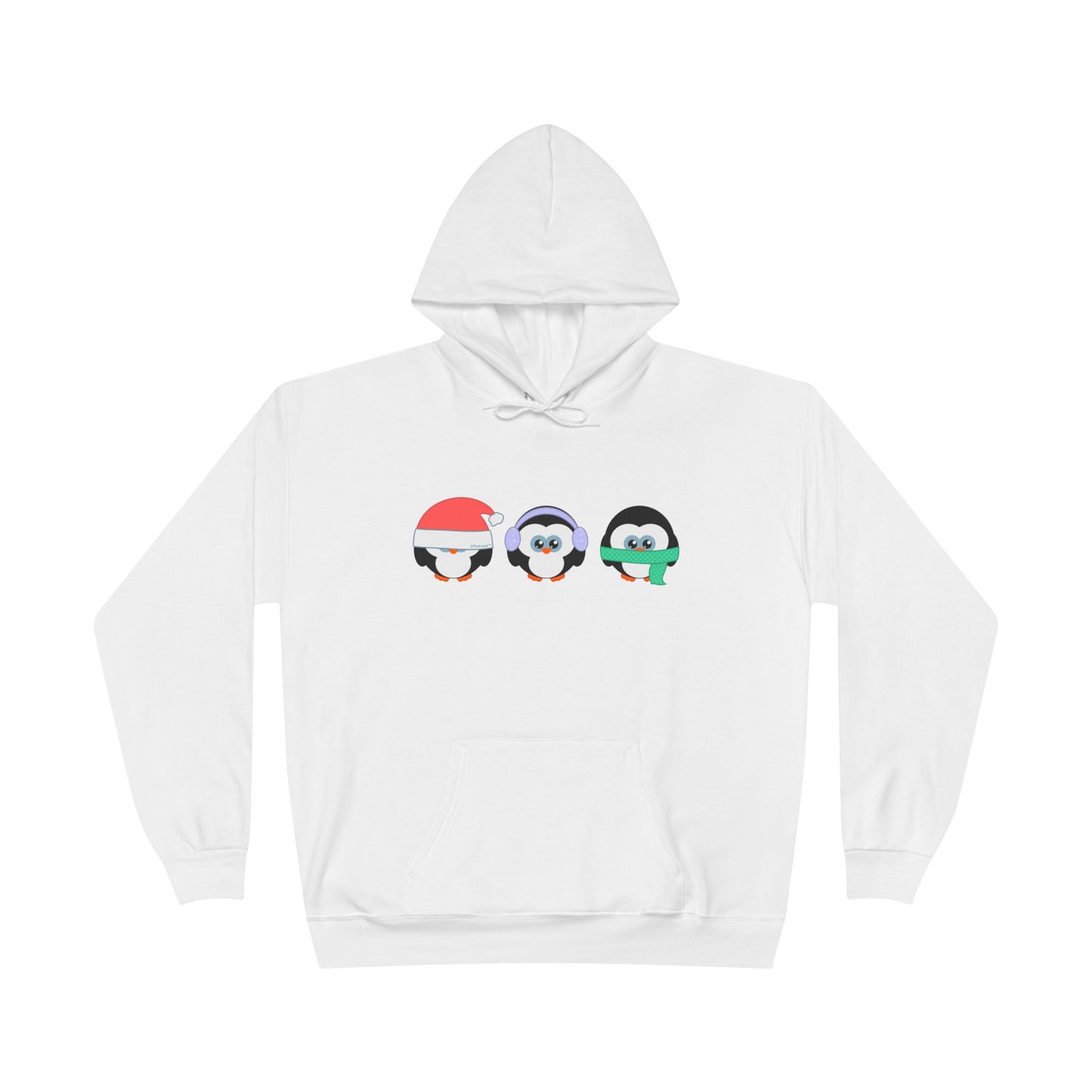 Christmas Penguins See No Evil Hear No Evil Speak No Evil Pullover Hoodie Sweatshirt by TOOLOUD