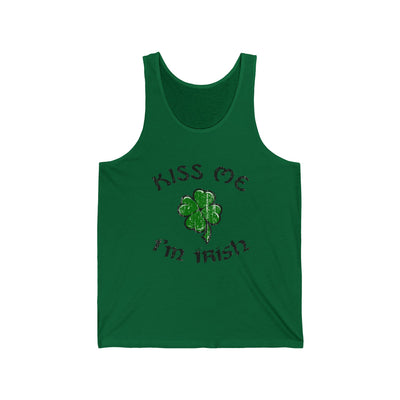 TooLoud Kiss Me I'm Irish Tank Top | Classic St. Patrick's Day Jersey SleevelessShirt