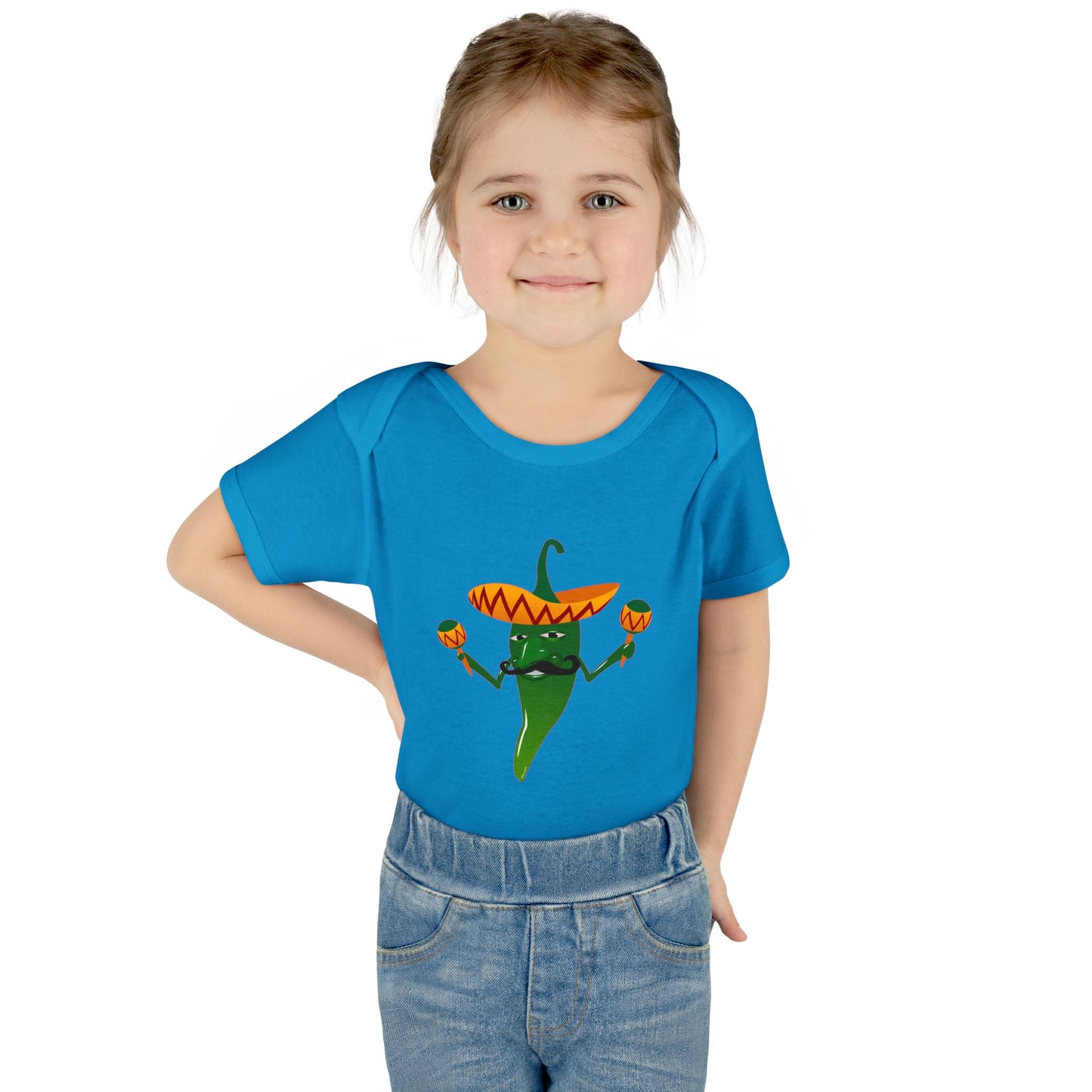 Green Hot Mexican Chili Pepper Cute Infant One-Piece Baby Bodysuit by TOOLOUD