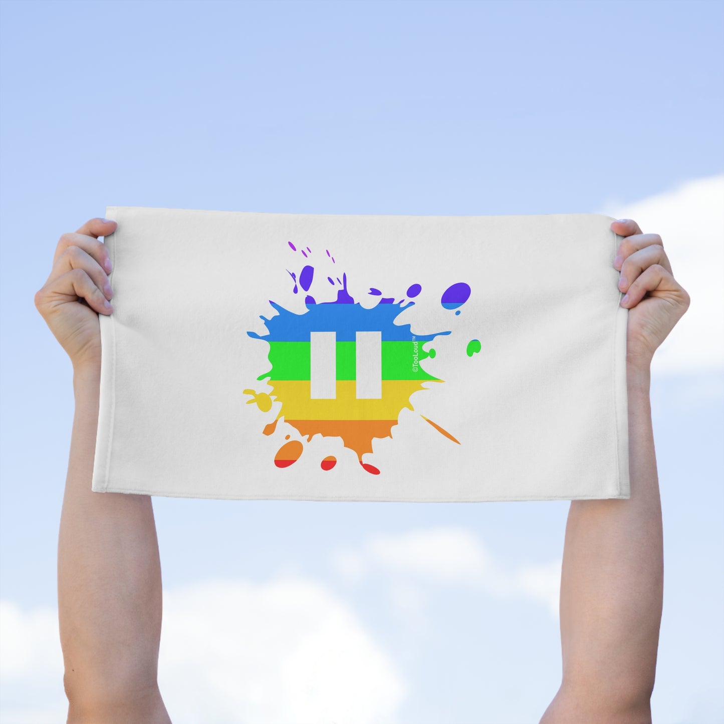 Equal Rainbow Paint Splatter Micro Terry Sport Towel 11"x18" by TOOLOUD