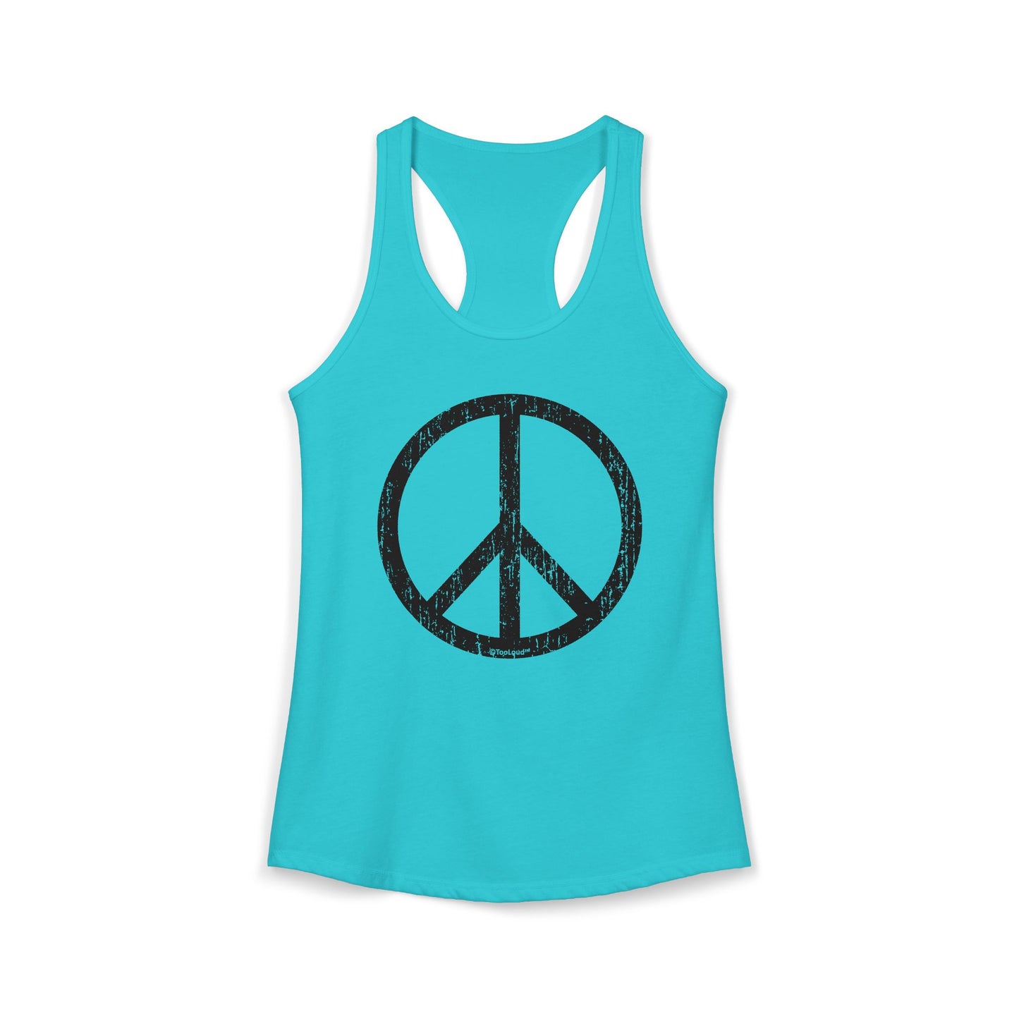 Peace Sign Symbol – Distressed Women’s Racerback Tank Top by TOOLOUD