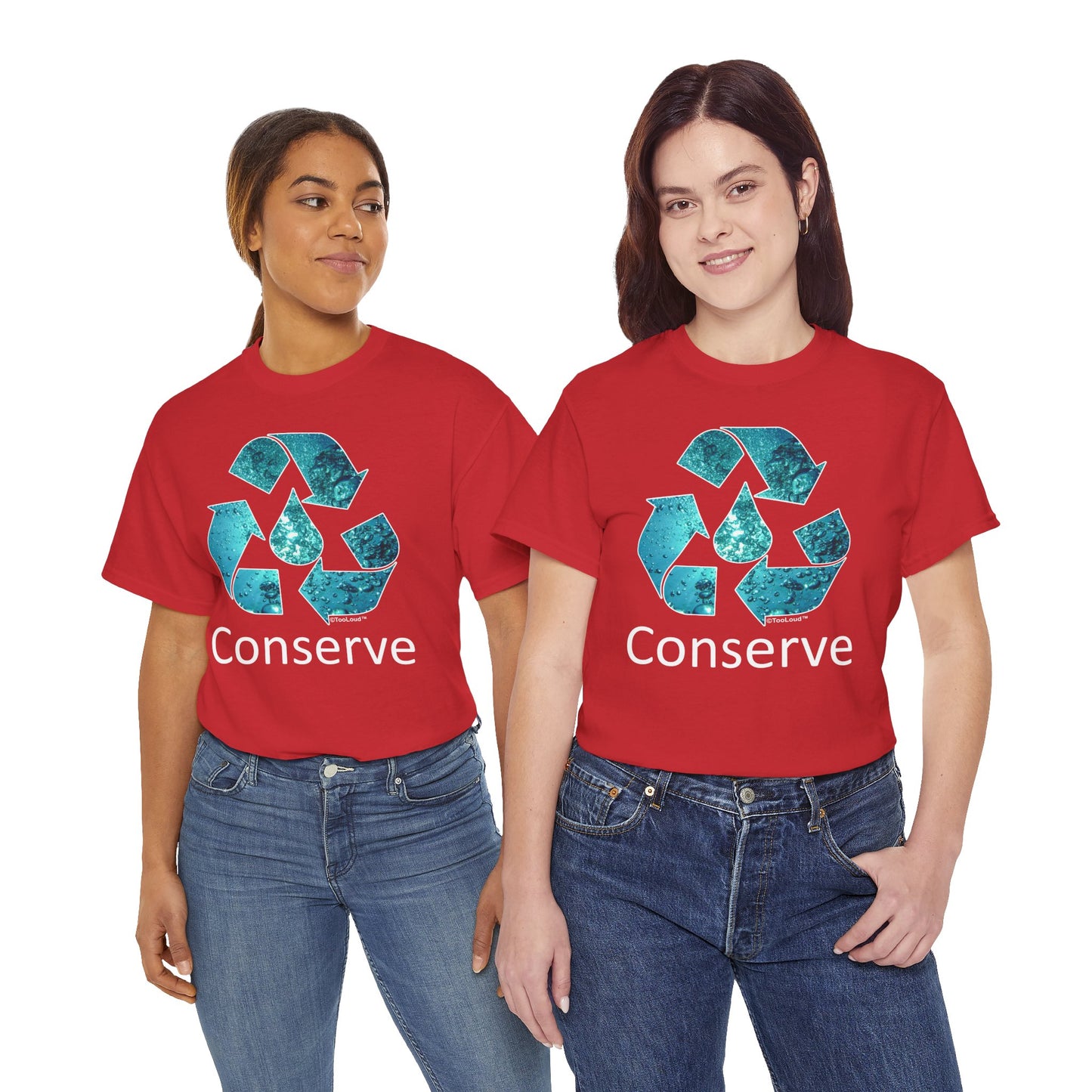 Water Conservation Text Adult Dark T-Shirt by TOOLOUD