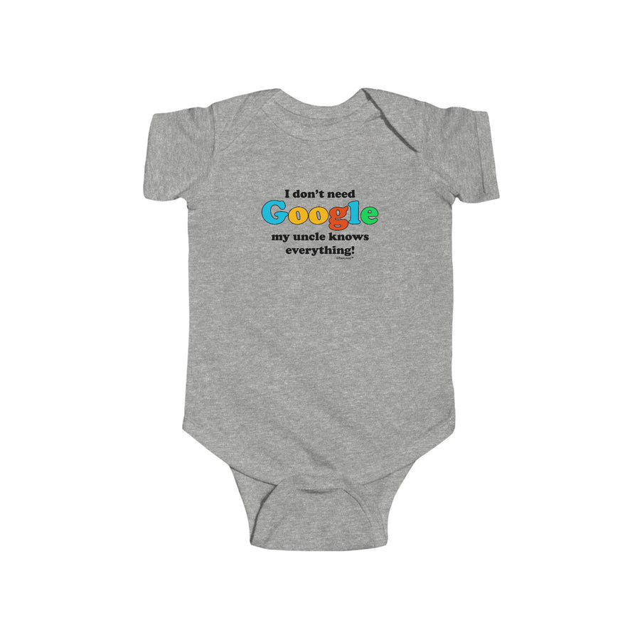 TooLoud "I Don't Need Google – Uncle" Baby Romper Bodysuit Infant Fine Jersey