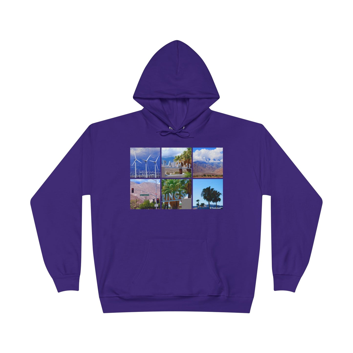 Palm Springs Square Collage Adult Hoodie Sweatshirt by TOOLOUD