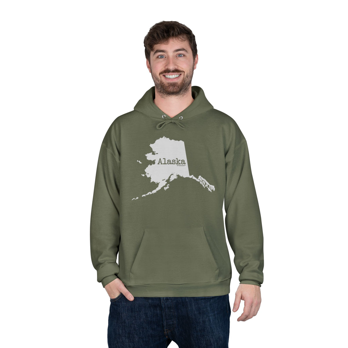 Alaska – United States Shape Dark Hoodie Sweatshirt by TOOLOUD