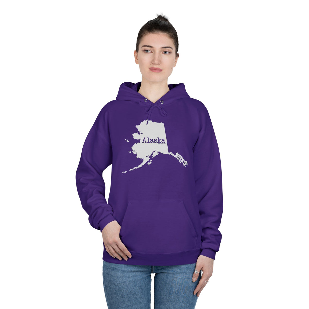 Alaska – United States Shape Dark Hoodie Sweatshirt by TOOLOUD