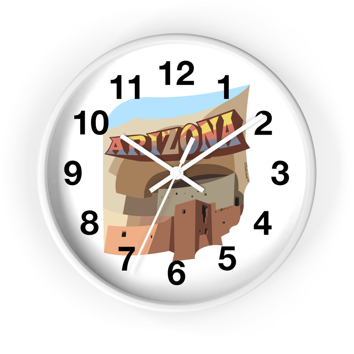 Arizona Montezuma Castle 10" Round Wall Clock with Numbers by TOOLOUD