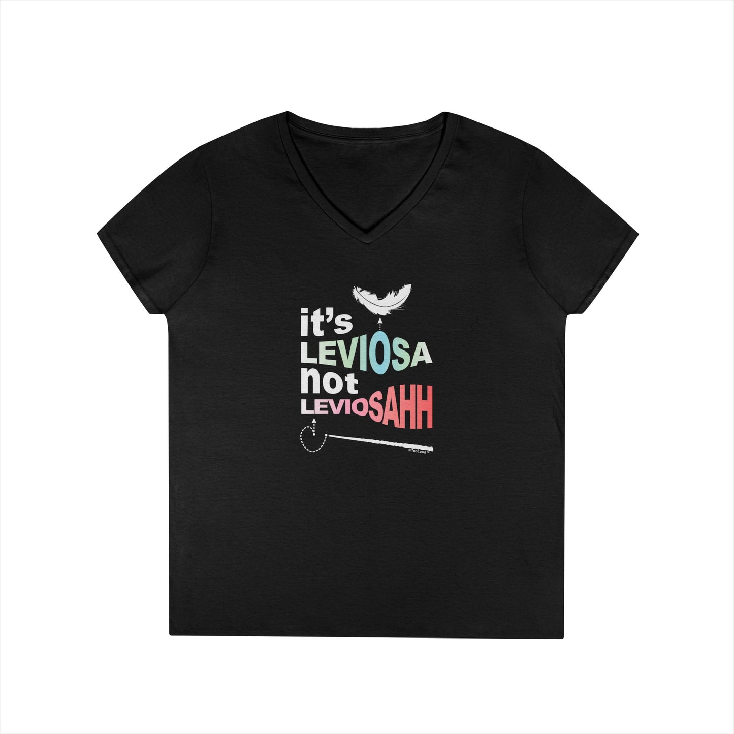 It’s Leviosa, Not LeviosAHH – Juniors Petite V-Neck Dark T-Shirt by TOOLOUD