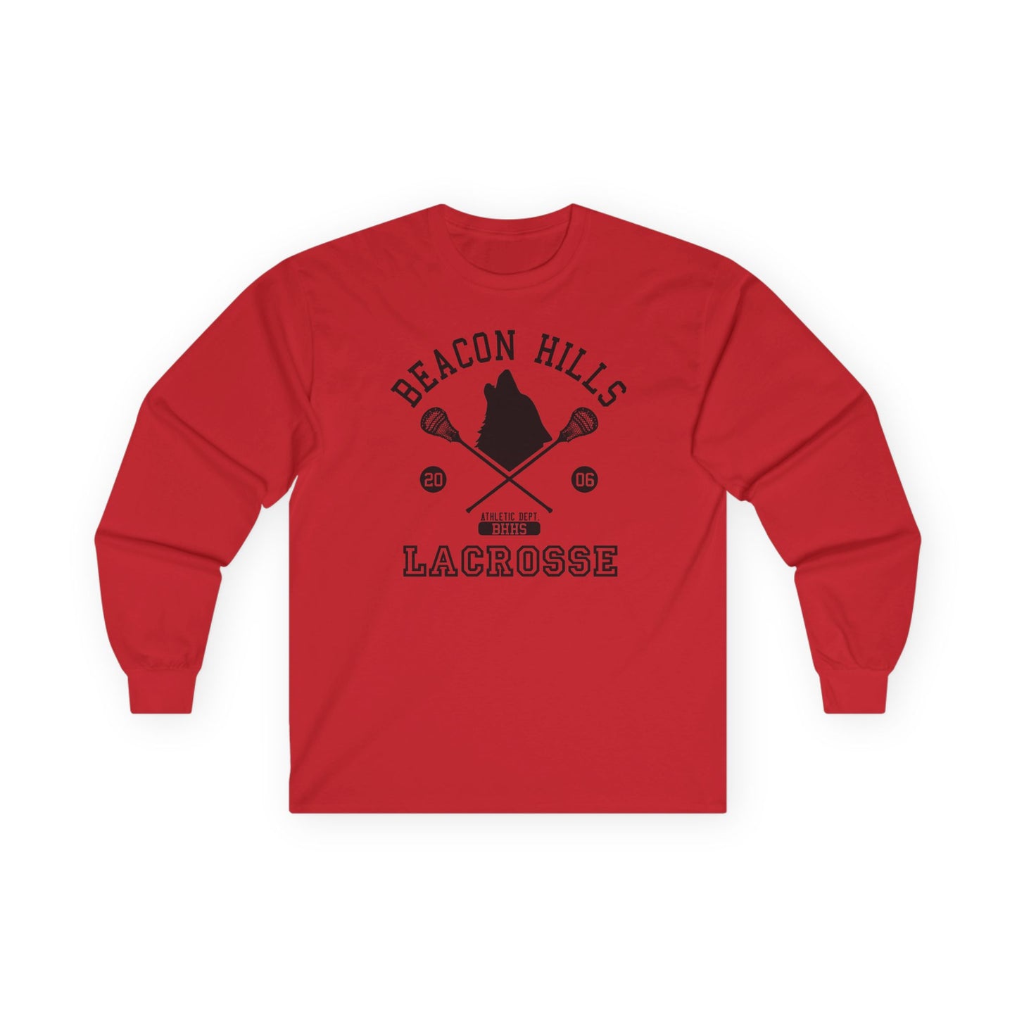 Beacon Hills Lacrosse Wolf Adult Long Sleeve Shirt by TOOLOUD