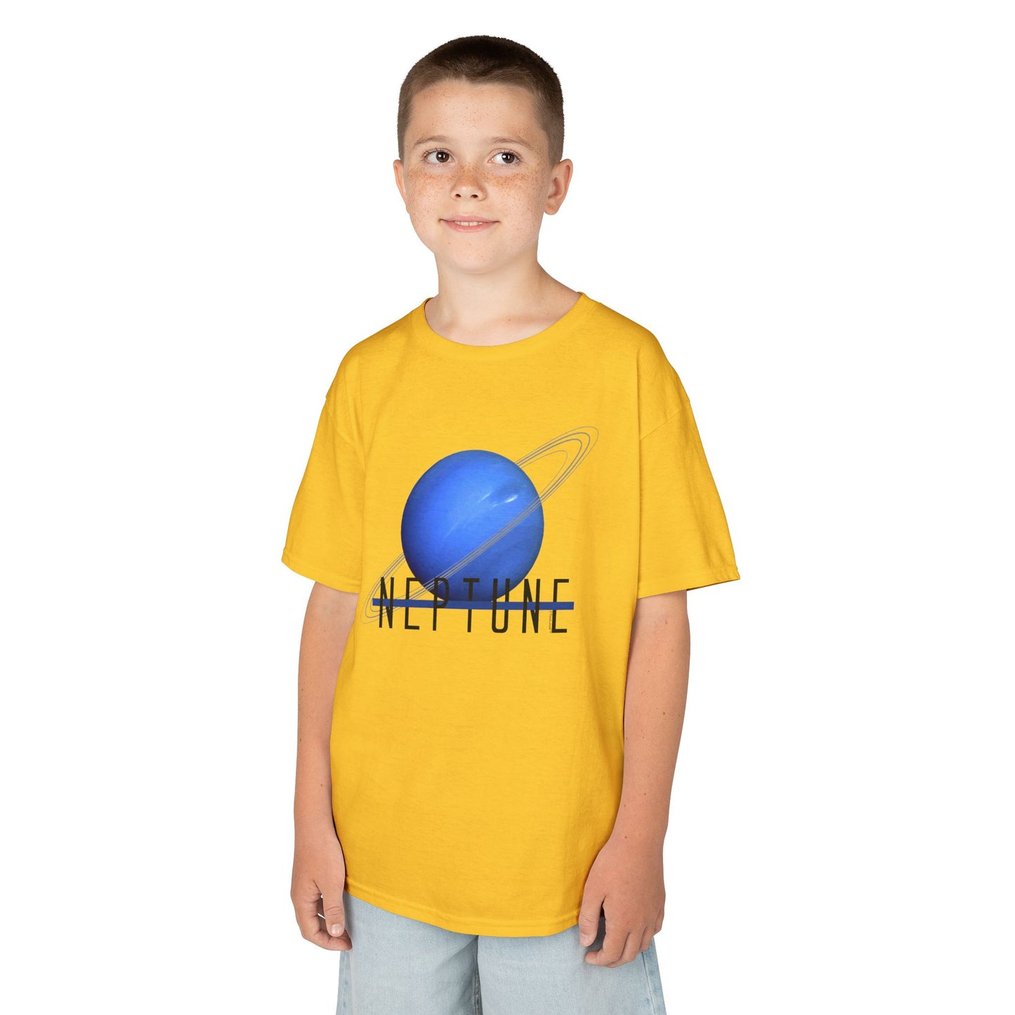 Planet Neptune Text Children's T-Shirt by TOOLOUD