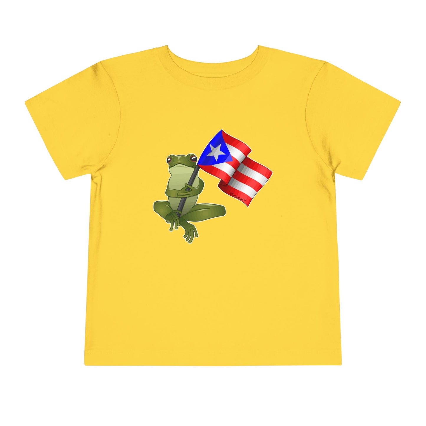 Coquí Holding Flag Toddler T-Shirt by TOOLOUD