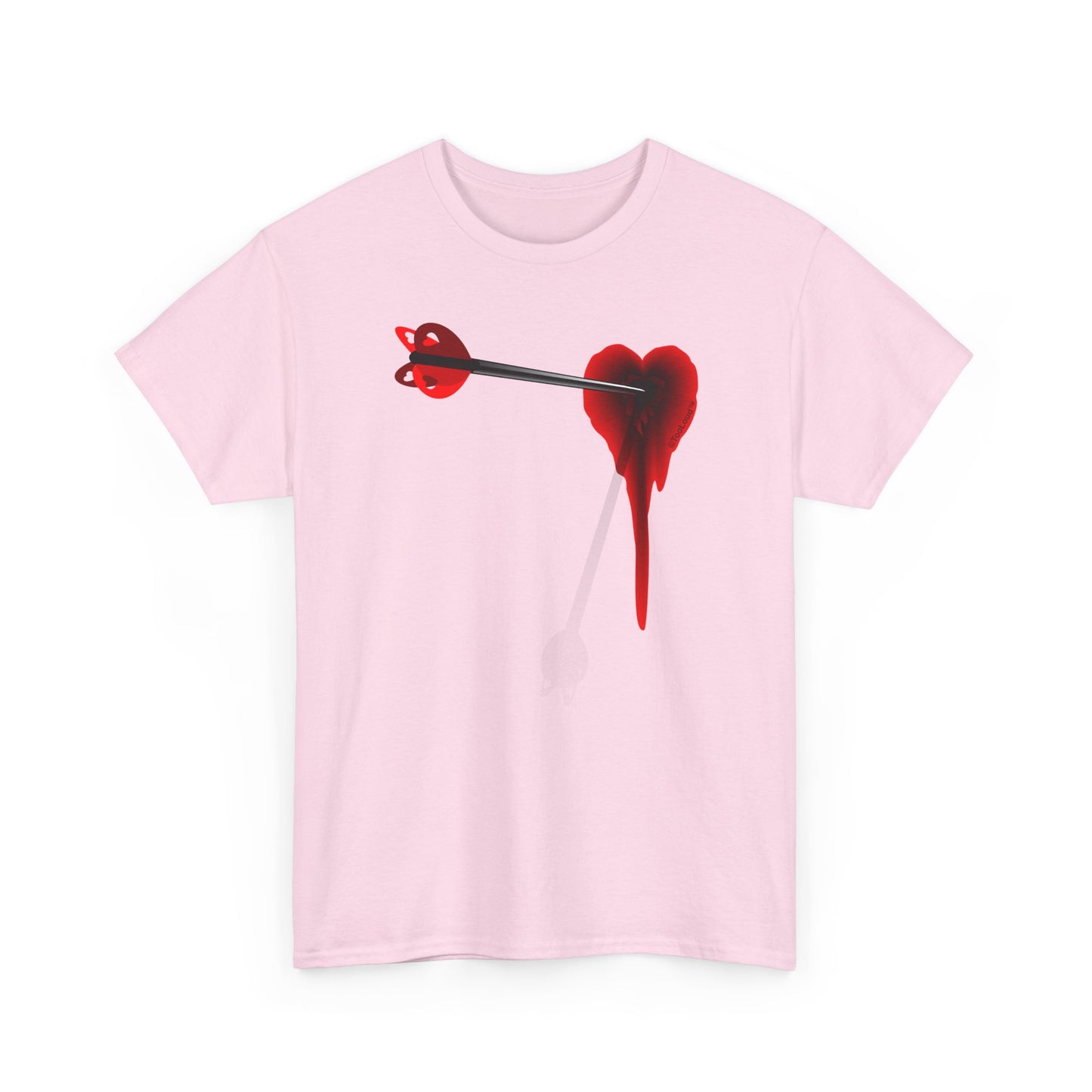 Cupid's Arrow – Heart Shot Wound Design Adult Unisex T-Shirt by TOOLOUD