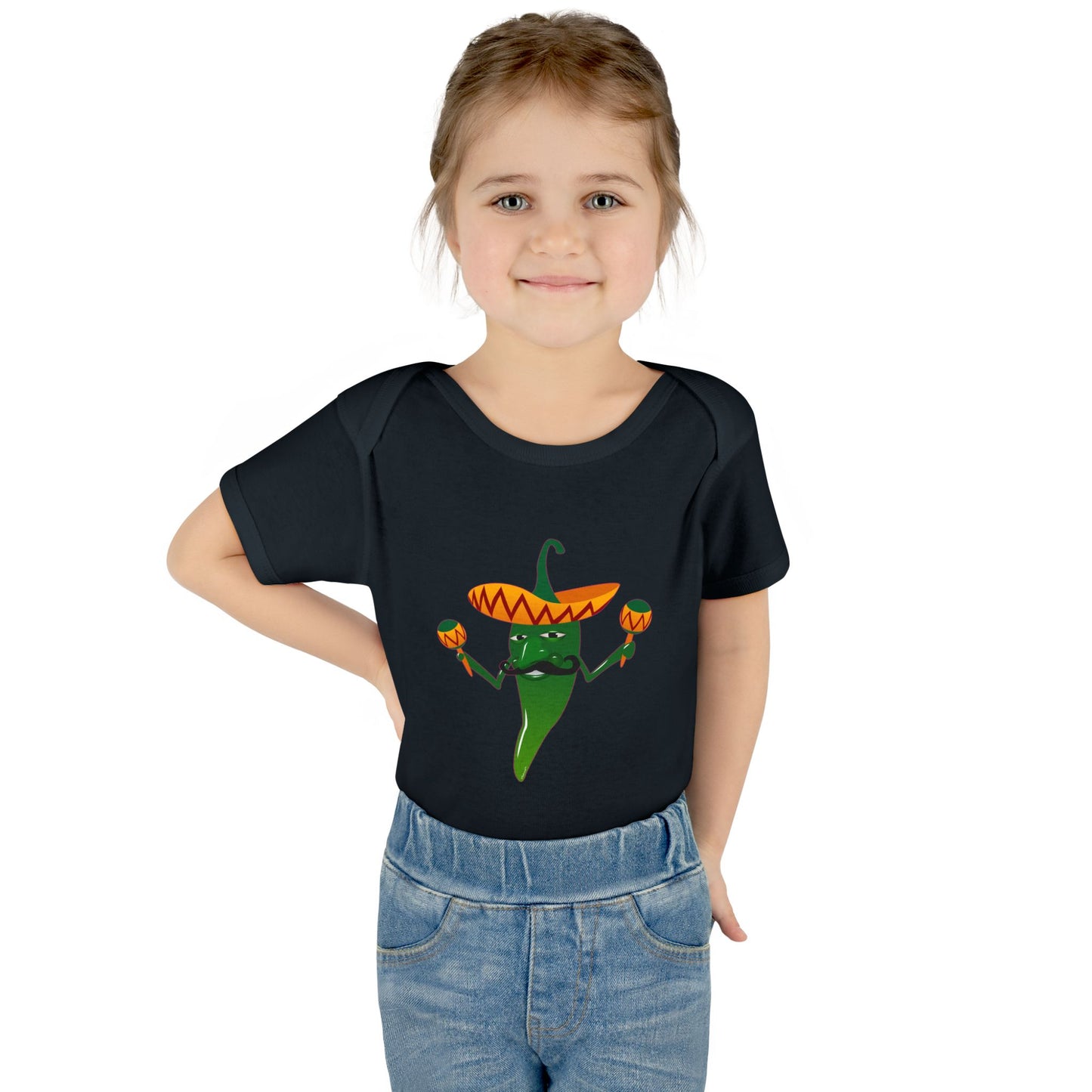 Green Hot Mexican Chili Pepper Cute Infant One-Piece Baby Bodysuit by TOOLOUD