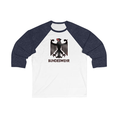 TooLoud Bundeswehr Logo with Text Adult Raglan 3\4 Sleeve Baseball Tee Shirt