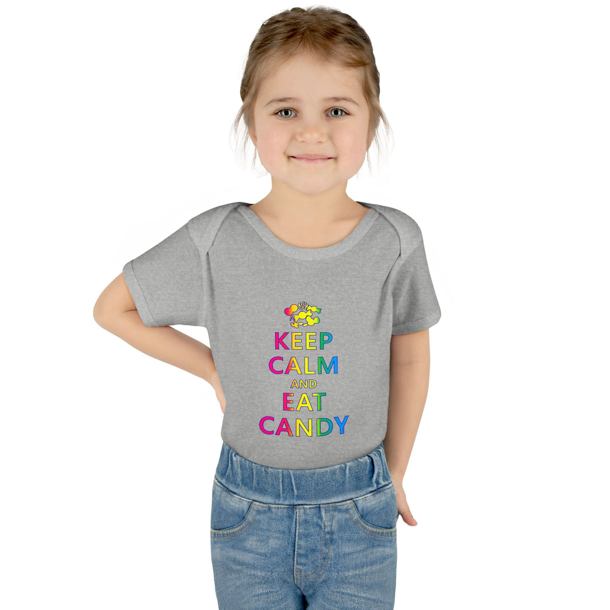 Keep Calm and Eat Candy Infant One Piece Bodysuit by TOOLOUD