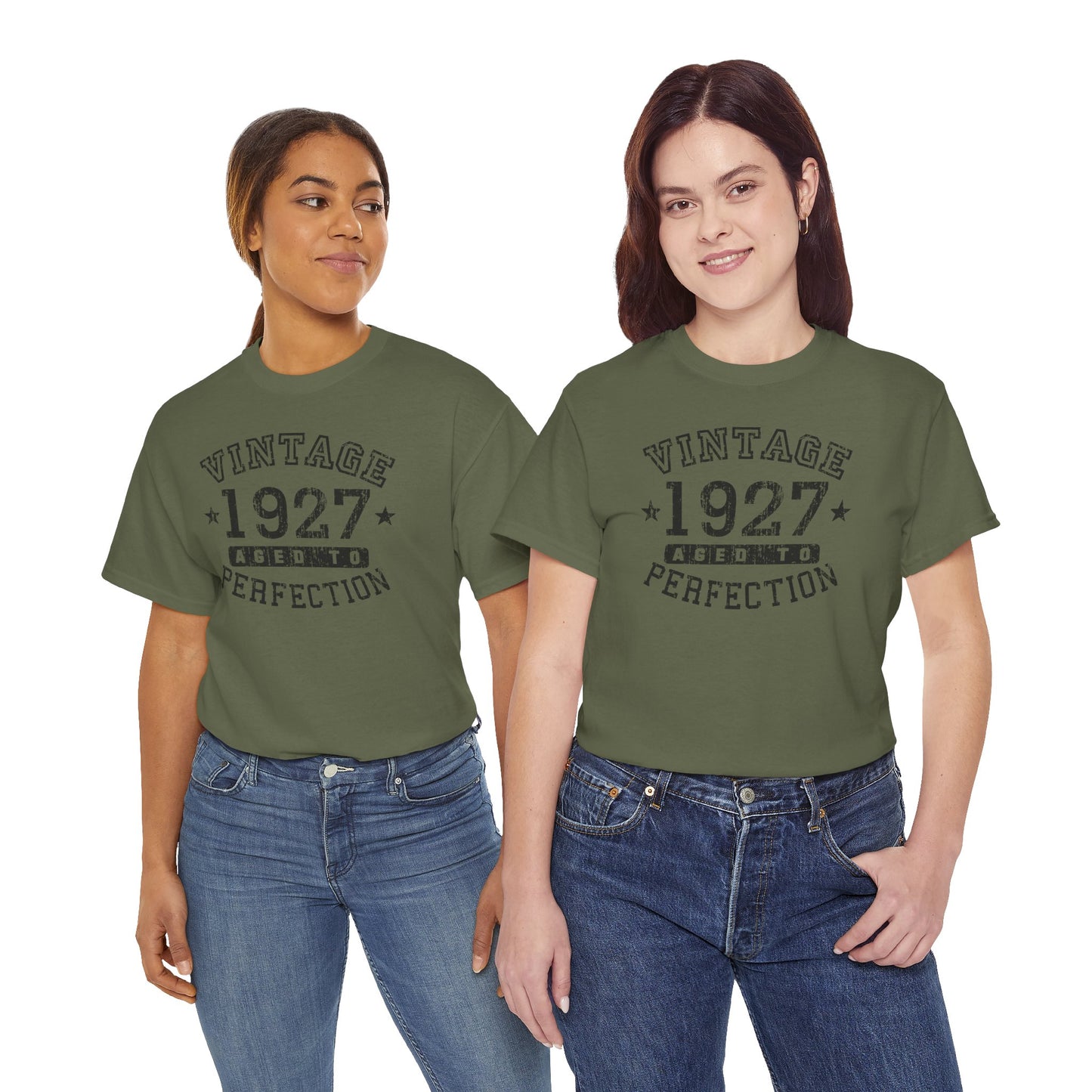 1927 – Adult Unisex Vintage Birth Year Aged to Perfection Birthday T-Shirt by TOOLOUD