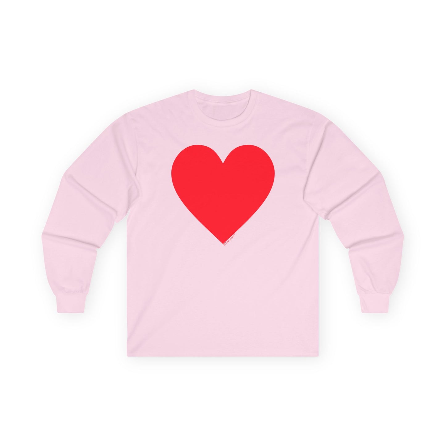 Big Red Heart Romantic Valentine's Day Adult Long Sleeve T-Shirt by TOOLOUD