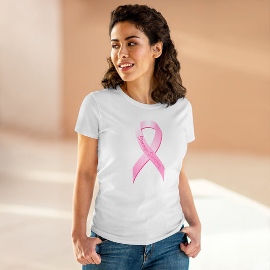 Pink Breast Cancer Awareness Ribbon - Stronger Everyday Women's T-Shirt by TOOLOUD