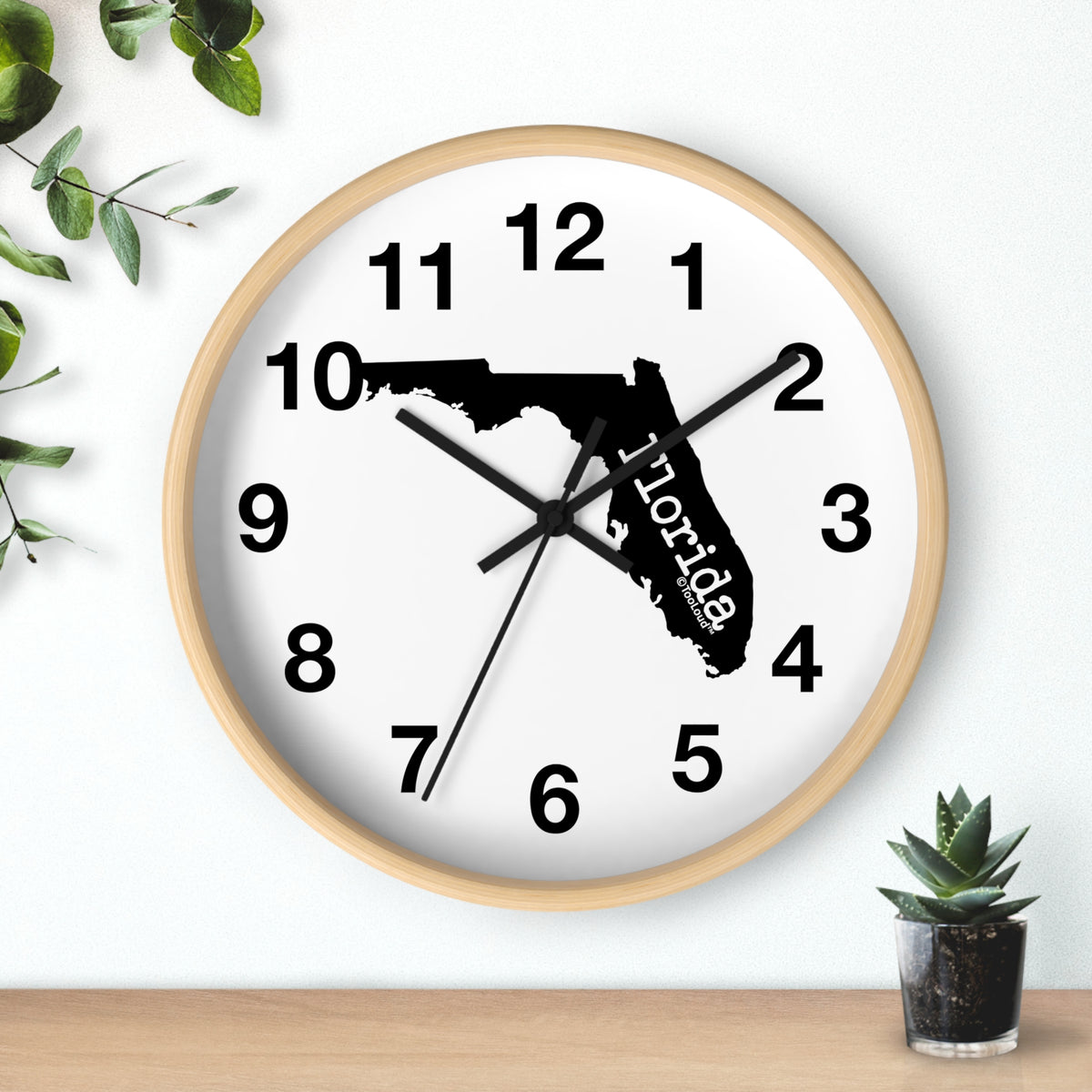 Florida – United States Shape 10" Round Wall Clock with Numbers by TOOLOUD