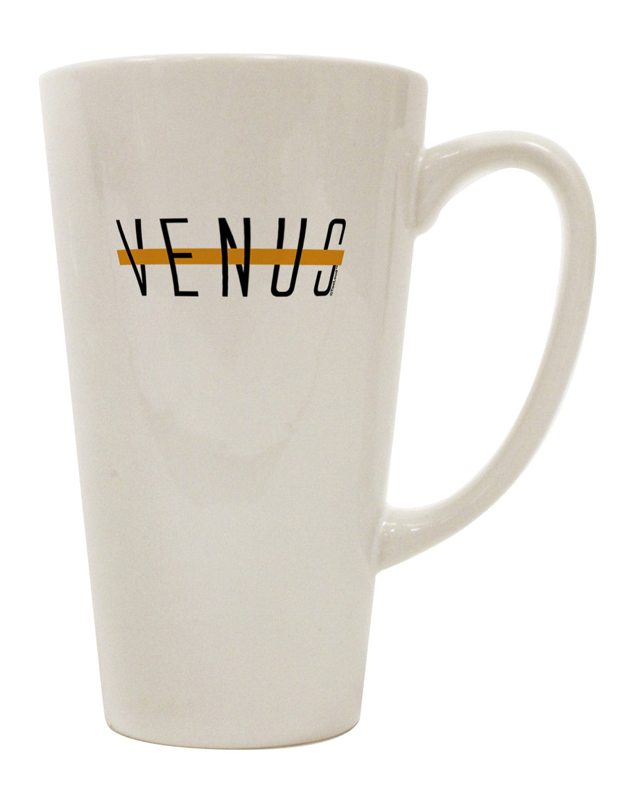 16 Ounce Conical Latte Coffee Mug - A Celestial Tribute to Planet Venus by TooLoud-Conical Latte Mug-TooLoud-White-Davson Sales