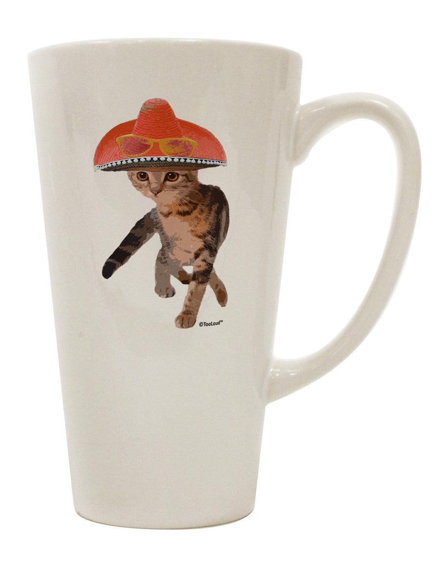 16 Ounce Conical Latte Coffee Mug - A Feline-Inspired Masterpiece for Discerning Drinkware Enthusiasts by TooLoud-Conical Latte Mug-TooLoud-White-Davson Sales