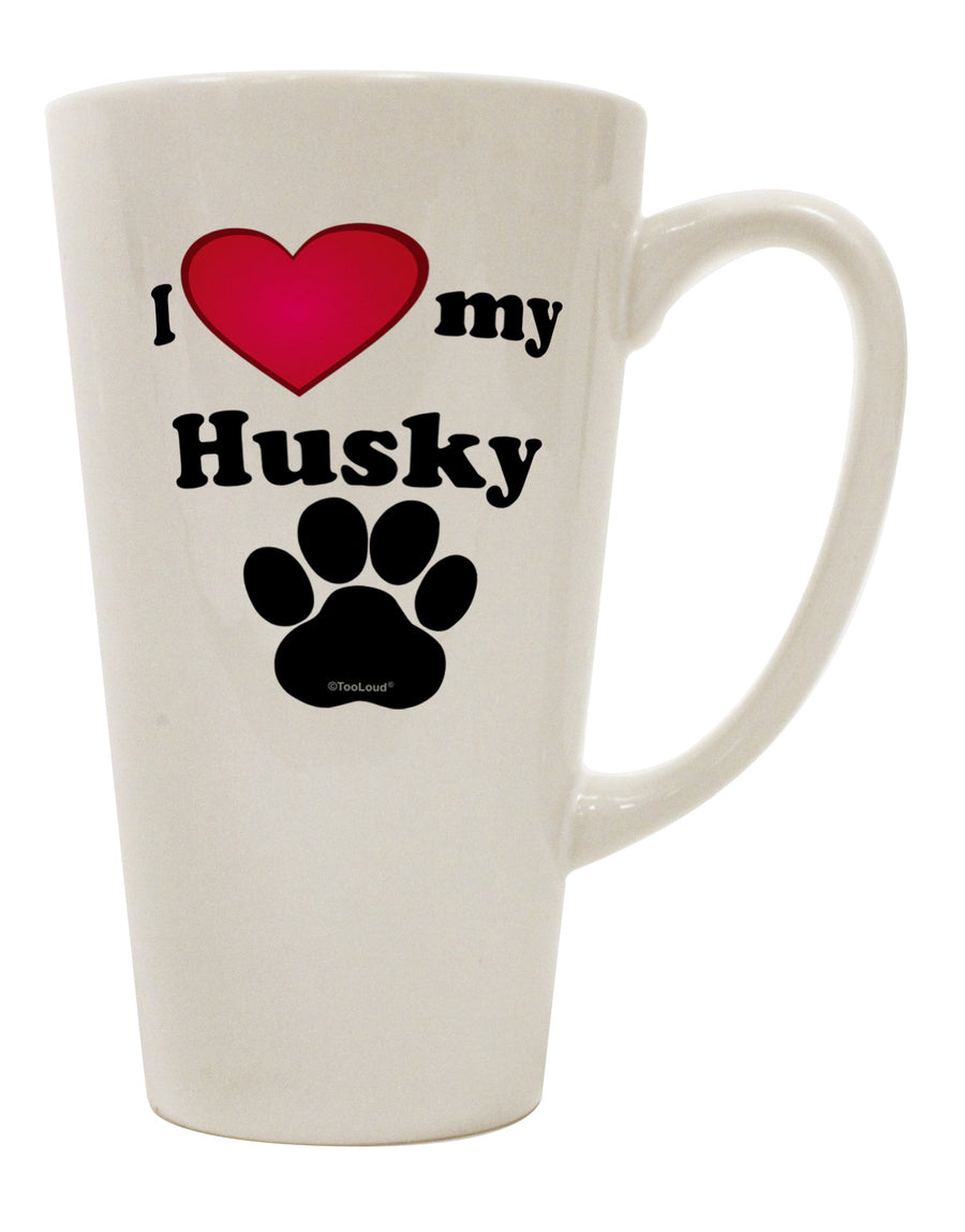 16 Ounce Conical Latte Coffee Mug - A Must-Have for Husky Lovers TooLoud-Conical Latte Mug-TooLoud-White-Davson Sales