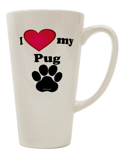 16 Ounce Conical Latte Coffee Mug - A Must-Have for Pug Lovers by TooLoud-Conical Latte Mug-TooLoud-White-Davson Sales