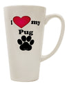 16 Ounce Conical Latte Coffee Mug - A Must-Have for Pug Lovers by TooLoud-Conical Latte Mug-TooLoud-White-Davson Sales